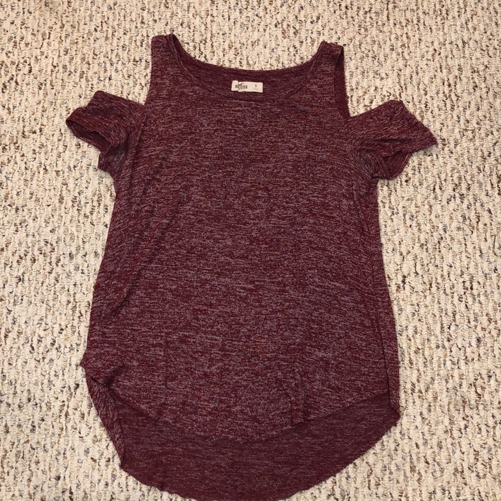 Maroon off the shoulder top